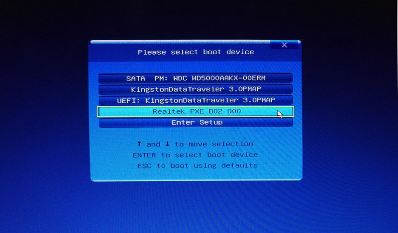 how to use pxe boot
